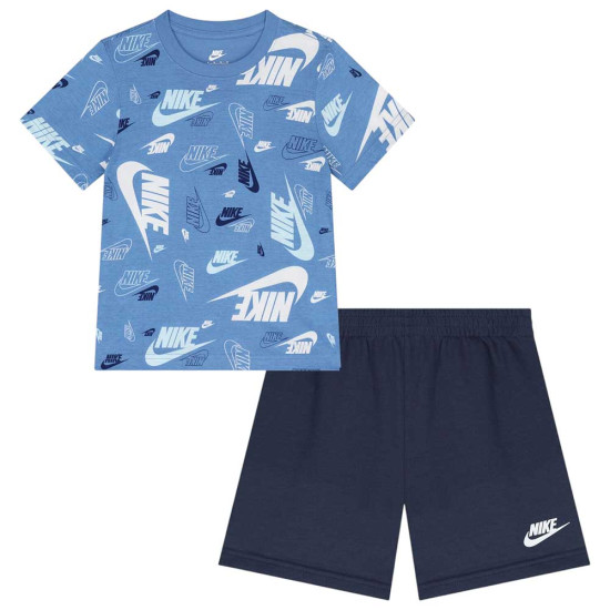 Nike Βρεφικό σετ Sportswear Futura Allover Print T-Shirt & Shorts Set